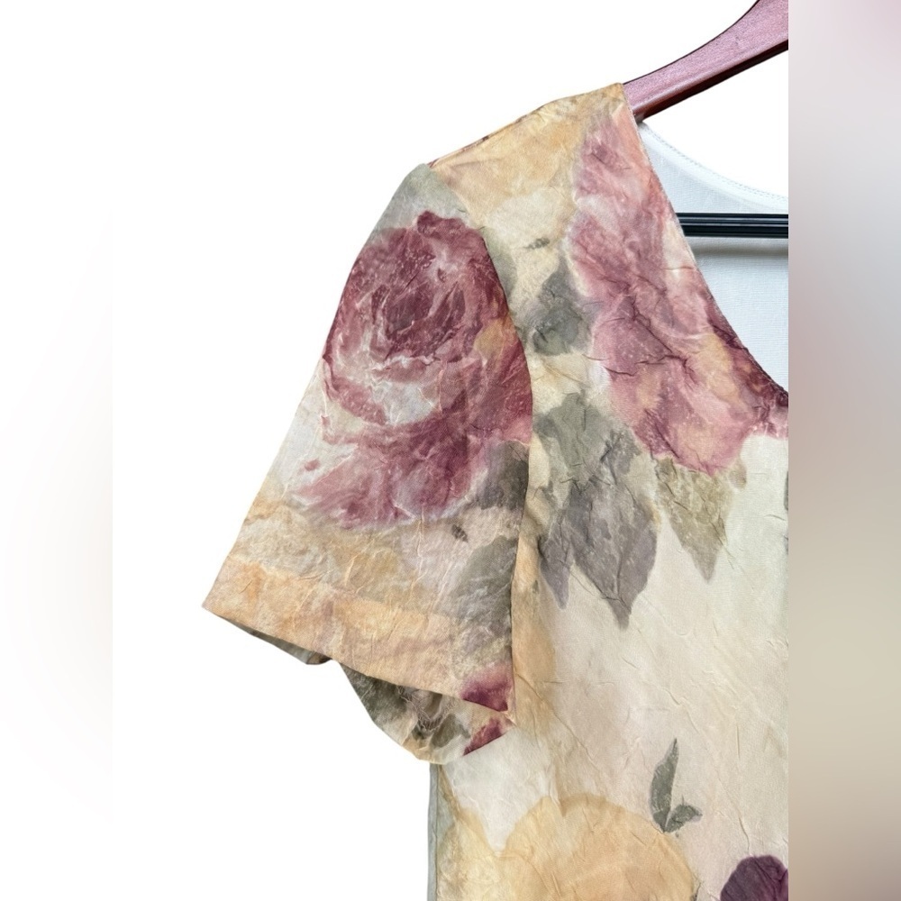 Vintage 90s Romantic Floral Dress Gypsy Y2K Slip Sundress Long Slim 00s Maxi 10 - Picture 4 of 6